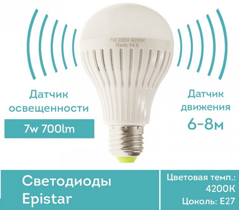 Светодиодная лампа с датчиком движения: как она работает?