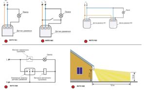 Схема подключения светильника с датчиком движения