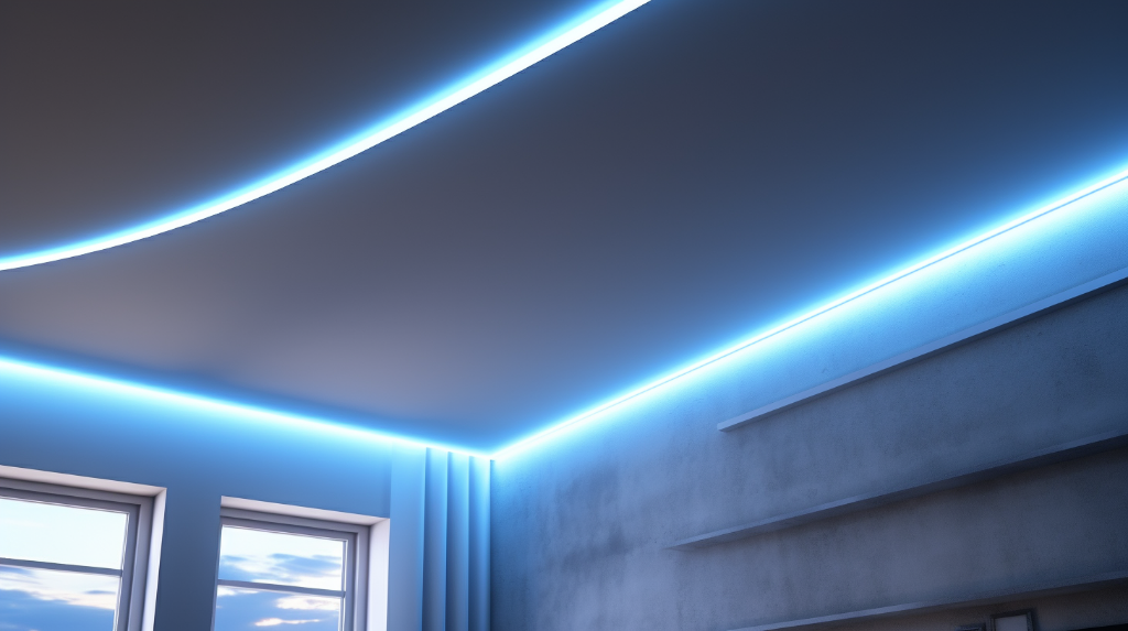 Натяжной потолок со световыми линиями: создаем уют и эффектности