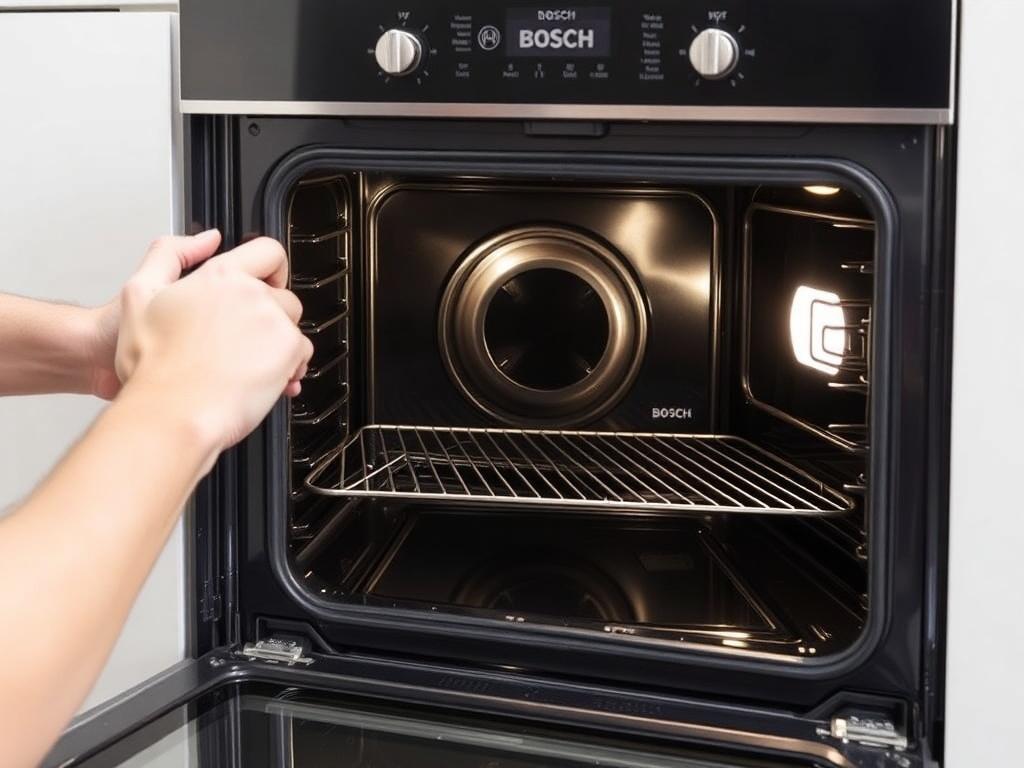 Replace the door gasket of a Bosch oven.фото